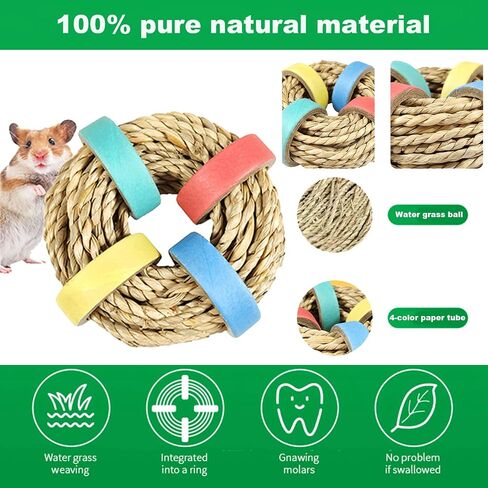 20 PCS Rabbit Toys - DIY Grass Ball Design, Natural Treats and Chew Toys for Guinea Pigs and Rabbits, Helps Digestion and Grinding Teeth - Must-Have Rabbit and Guinea Pig Chew Toys! in Saudi Arabia