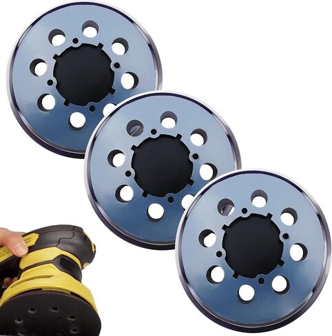 وسادة بديلة بخطاف وحلقة مقاس 5 بوصات و8 فتحات من PEDONY لـ DeWalt DWE6423/6423K، DWE6421/6421K، DCW210B ماكينة سنفرة مدارية عشوائية - 3 عبوات من وسائد الصنفرة لـ DWE64233 وN329079 in Kuwait