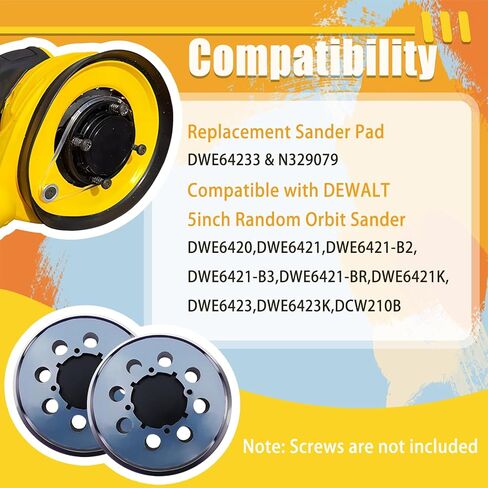 وسادة بديلة بخطاف وحلقة مقاس 5 بوصات و8 فتحات من PEDONY لـ DeWalt DWE6423/6423K، DWE6421/6421K، DCW210B ماكينة سنفرة مدارية عشوائية - 3 عبوات من وسائد الصنفرة لـ DWE64233 وN329079 in Kuwait