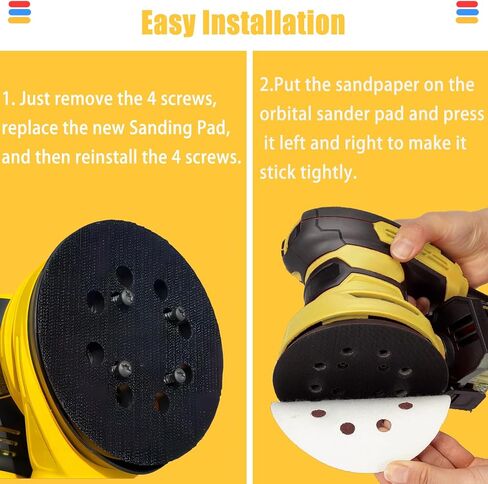 وسادة بديلة بخطاف وحلقة مقاس 5 بوصات و8 فتحات من PEDONY لـ DeWalt DWE6423/6423K، DWE6421/6421K، DCW210B ماكينة سنفرة مدارية عشوائية - 3 عبوات من وسائد الصنفرة لـ DWE64233 وN329079 in Kuwait