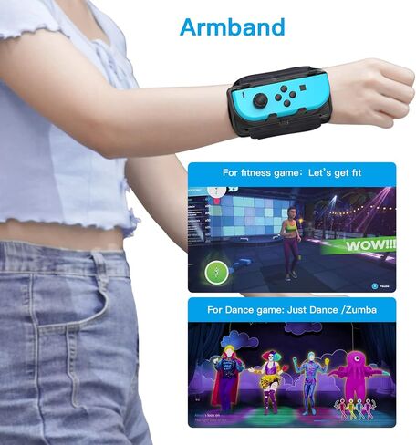 EJGAME ترقية جديدة 2 في 1 لحزام الذراع وحزام الساق متوافق مع Nintendo Switch Sports/Ring Fit Adventure/Just Dance in Kuwait