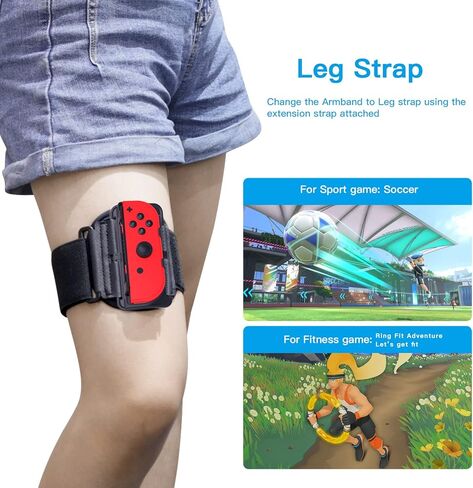 EJGAME ترقية جديدة 2 في 1 لحزام الذراع وحزام الساق متوافق مع Nintendo Switch Sports/Ring Fit Adventure/Just Dance in Kuwait