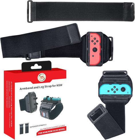 EJGAME ترقية جديدة 2 في 1 لحزام الذراع وحزام الساق متوافق مع Nintendo Switch Sports/Ring Fit Adventure/Just Dance in Kuwait