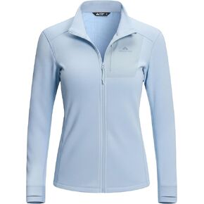 Pioneer Camp Women's Fleece Lined Jacket Full Zip Lightweight Slim Fit Winter Workout Running Warm Jackets with Thumb Holes in Kuwait