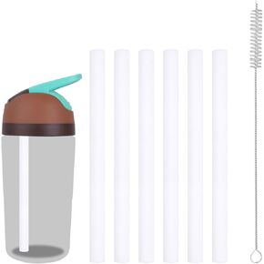 6pcs Drinking Straws for Owala Kids Flip Insulated Water Bottle, Reusable Straw Replacement with Cleaning Brush Tumbler Parts Accessories Compatible with Owala Kids Flip 14oz Cups in Kuwait