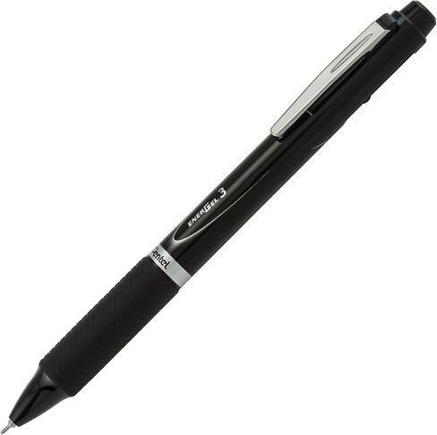 Pentel Energel 3 متعددة الوظائف ، قلم هلام 3-ink ، (0.5 مم) خط رفيع ، برميل أسود-BLC35A in Saudi Arabia