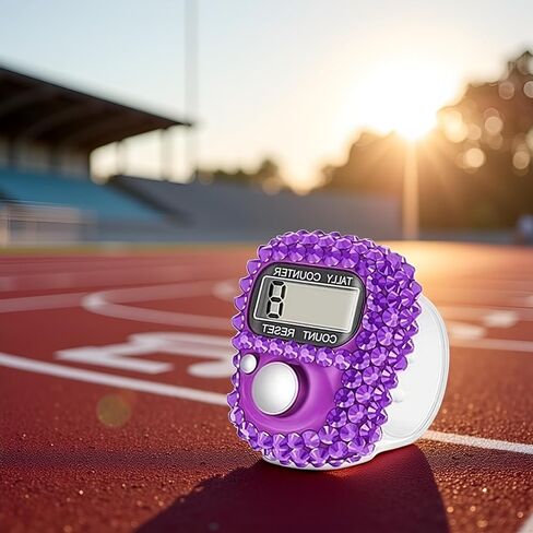 Electronic Finger Tally Counter Clicker Counter,Convenient Portable Digital Display Tally Counter,Resettable Mini Lap Counter for Golf Goods Counting Accessories,Track and Field Lap Counters(Purple) in Saudi Arabia