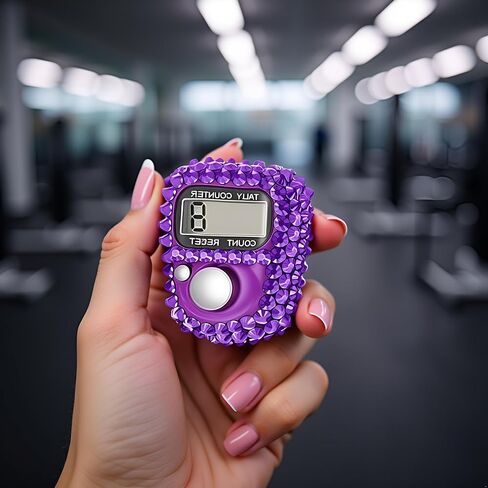 Electronic Finger Tally Counter Clicker Counter,Convenient Portable Digital Display Tally Counter,Resettable Mini Lap Counter for Golf Goods Counting Accessories,Track and Field Lap Counters(Purple) in Saudi Arabia