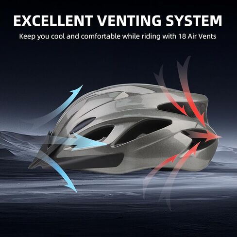 Adult Cycling Bike Helmet, Lightweight and Adjustable with Pads&Visor for Men and Women,Premium Quality Airflow Unisex Bicycle Helmet,Suggested Fit 58-61 cm in Saudi Arabia