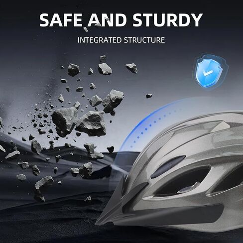 Adult Cycling Bike Helmet, Lightweight and Adjustable with Pads&Visor for Men and Women,Premium Quality Airflow Unisex Bicycle Helmet,Suggested Fit 58-61 cm in Saudi Arabia