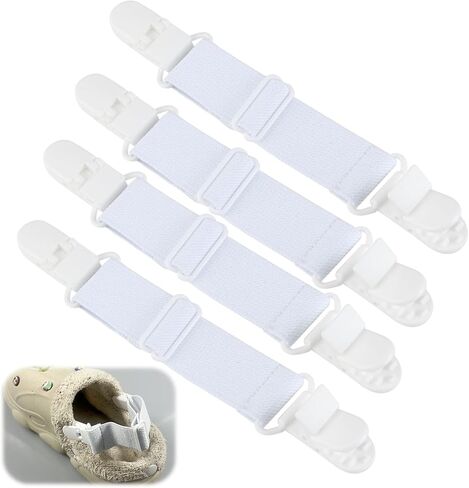 4 Pcs Adjustable Boot Straps for Cowboy Boots, Durable Black Fabric with Elastic Ring＆Sturdy Clips Comfortable and Versatile Boot Accessories for Motorcycle, Garden, Stirrups Leg Straps in Saudi Arabia