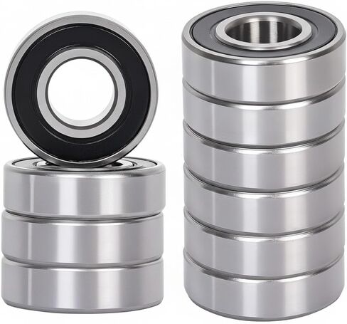 10pcs 6205 2RS محمل كرة أخدود عميق ، 25 × 52x15mm محامل مزدوجة الختم من الصلب الكروم ، محمل كرة أداء مسبقة ومستقرة in Saudi Arabia
