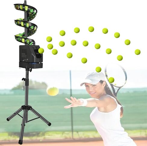 Automatic Tennis Ball Launcher with Remote Control - Adjustable Height & Angle Tennis Serving Machine for Effective Training and Practice in Saudi Arabia