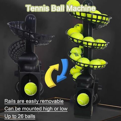 Portable Tennis Serving Machine, Handheld Ball Launcher with Remote Control, 33 Balls Capacity, 48° Adjustable Head, Ideal for All Ages & Skill Levels, Perfect for Solo Training in Saudi Arabia