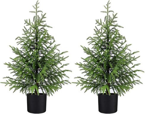 4FT Artificial Topiary Trees for Outdoor Front Porch Décor, Real Touch Norfolk Pine Tree, UV Rated Fake Potted Plants for Indoor and Outdoor Use in Saudi Arabia