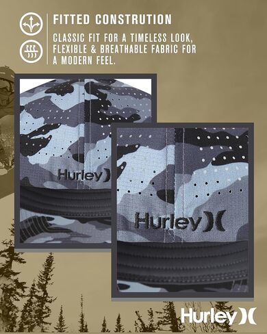 Hurley Men's Baseball Cap - Sweat-Wicking Fitted Baseball Hats for Men (S-XL) in Kuwait