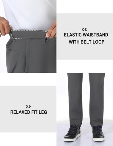 BLUE CHILL Elite Golf Pants for Men, Water Resistant All-Weather Casual Pants, Soft Lightweight, Secure Zip Pockets, Slim Fit in Saudi Arabia