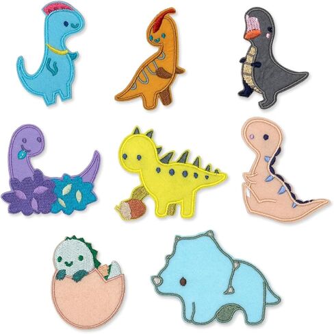 9 PCS Dinosaur Iron على بقع - بقع حديدية مطرزة DIY - بقع ديناصور لطيفة الأطفال على بقع للملابس ， حقائب الظهر ، القبعات (أحجام مختلفة) in Saudi Arabia