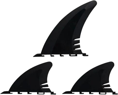 Yiju 3 Pieces PVC Surfboard Surf Fins Combo Universal Fit Replace Parts Accessory Hydrodynamic Design for Beginners Replacement in Saudi Arabia