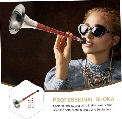 1set Professional Chinese Suona Traditional Wind Instrument Red Sandalwood Beginner-friendly Key of in Kuwait