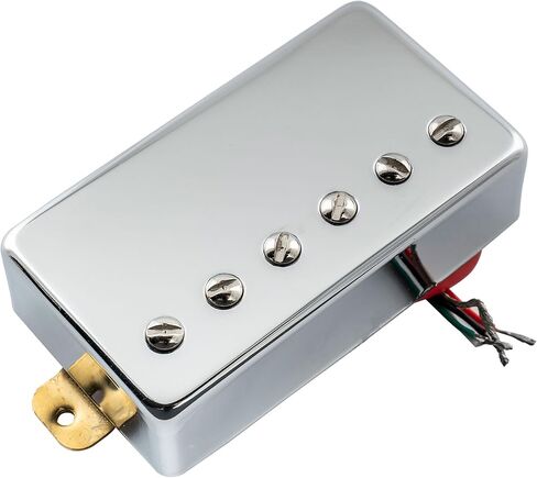 Musiclily Basic Ceramic Covered Guitar Humbucker Pickup Double Coil Pickups Neck Bridge Pickup Set for LP Style Electric Guitar, Chrome in Saudi Arabia