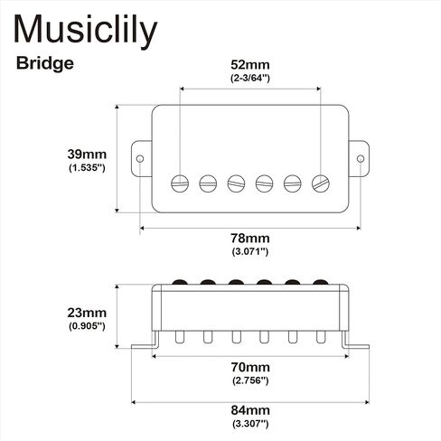 Musiclily Basic Ceramic Covered Guitar Humbucker Pickup Double Coil Pickups Neck Bridge Pickup Set for LP Style Electric Guitar, Chrome in Saudi Arabia