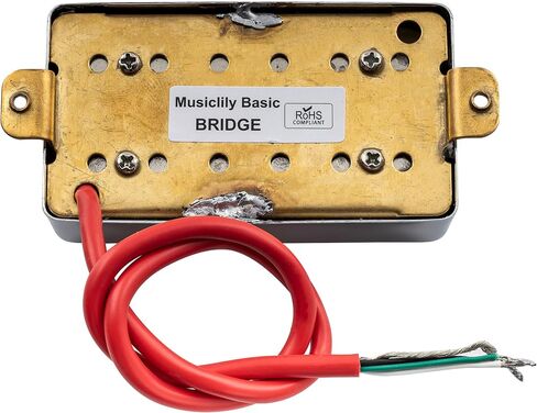 Musiclily Basic Ceramic Covered Guitar Humbucker Pickup Double Coil Pickups Neck Bridge Pickup Set for LP Style Electric Guitar, Chrome in Saudi Arabia