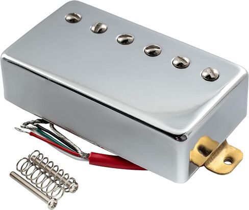 Musiclily Basic Ceramic Covered Guitar Humbucker Pickup Double Coil Pickups Neck Bridge Pickup Set for LP Style Electric Guitar, Chrome in Saudi Arabia