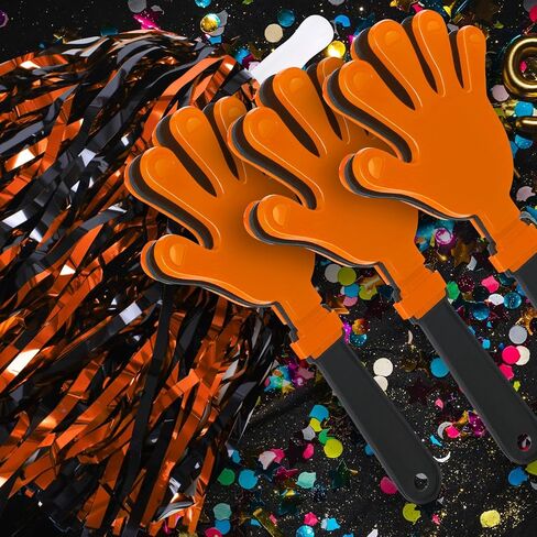 48 Pcs Cheerleading Pom Poms and Hand Clappers Noisemakers Set for Team Spirit Items Sporting Events Football Baseball Cheering Essentials Party Favors Dance（Red and Black in Saudi Arabia