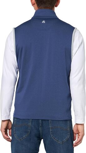 Brooks Brothers Men's Standard KNT PERF Full Zip Vest, Grey Heather in Kuwait