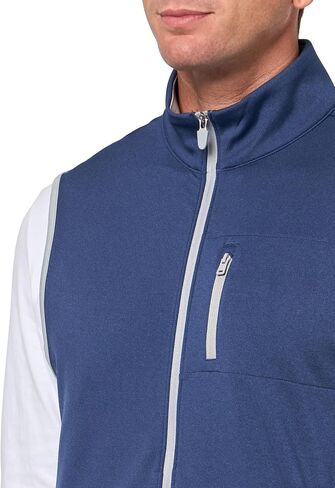 Brooks Brothers Men's Standard KNT PERF Full Zip Vest, Grey Heather in Kuwait