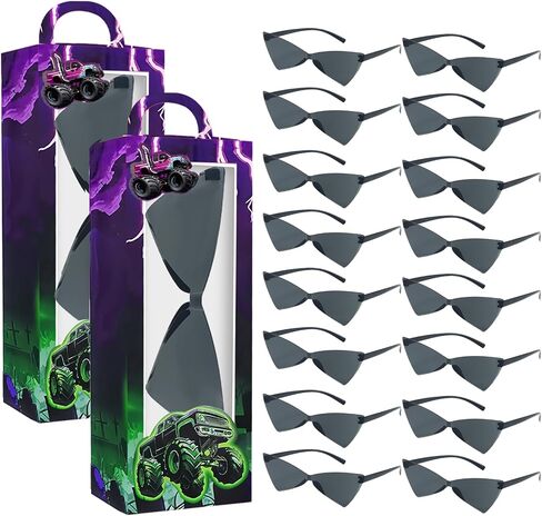 24 Pcs race car party favors 12 PCS Checkered Sunglasses 12PCS White Black Checker Racing Boxes for Racing Party Favors Essentials & Gear Up With Race Car Plastic Glasses in Saudi Arabia