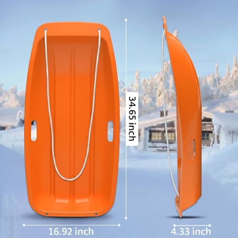 Kids' Snow Sled - Durable Lightweight Design for Winter Fun, Easy-to-Steer Sledge with Comfortable Seat, Perfect for Snowy Adventures in Saudi Arabia