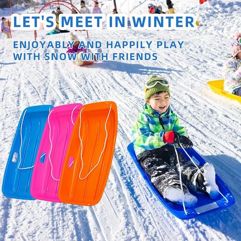 Kids' Snow Sled - Durable Lightweight Design for Winter Fun, Easy-to-Steer Sledge with Comfortable Seat, Perfect for Snowy Adventures in Saudi Arabia