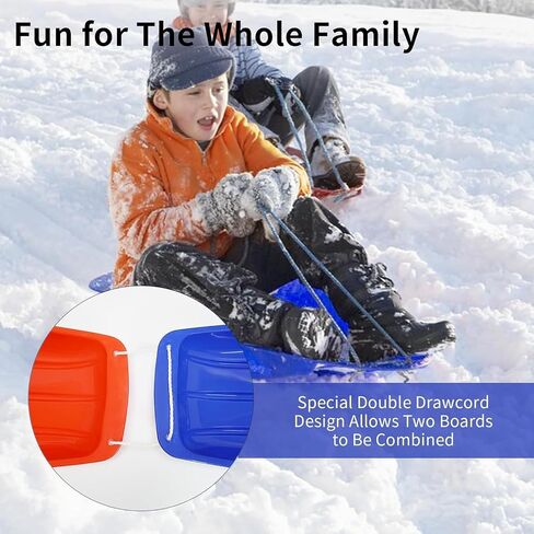 Kids' Snow Sled - Durable Lightweight Design for Winter Fun, Easy-to-Steer Sledge with Comfortable Seat, Perfect for Snowy Adventures in Saudi Arabia