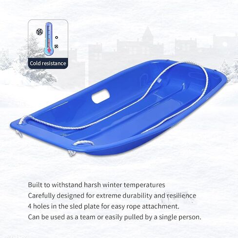 Kids' Snow Sled - Durable Lightweight Design for Winter Fun, Easy-to-Steer Sledge with Comfortable Seat, Perfect for Snowy Adventures in Saudi Arabia