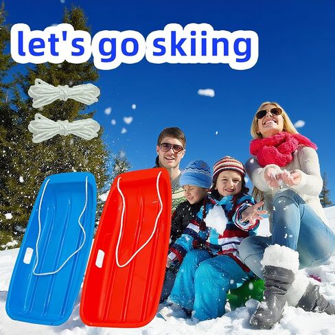 Kids' Snow Sled - Durable Lightweight Design for Winter Fun, Easy-to-Steer Sledge with Comfortable Seat, Perfect for Snowy Adventures in Saudi Arabia