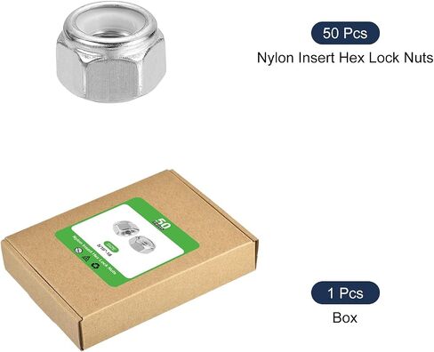 UXCELL 20PCS 5/16 "-18 NYLON Insert Hex Lock Nuts ، 316 NYLON SELF LOCKING INSERT DOUS لالتقاط السحابات للبناء الصناعي ، والفضة والأبيض in Saudi Arabia