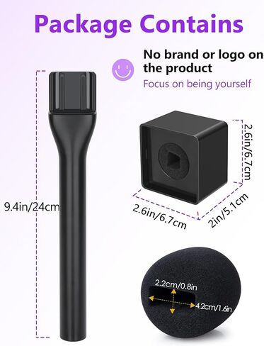 Wireless Mic Handle Compatible with DJI, RODE, Hollyland, Adjustable Length Microphone Stand for All Lavalier Mic, Channel Flag Box, Rubber Grip and Wind Muff for Video, Streaming, Interview in Kuwait