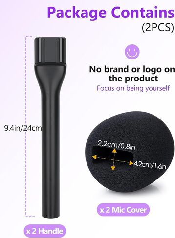 Wireless Mic Handle Compatible with DJI, RODE, Hollyland, Adjustable Length Microphone Stand for All Lavalier Mic, Channel Flag Box, Rubber Grip and Wind Muff for Video, Streaming, Interview in Kuwait