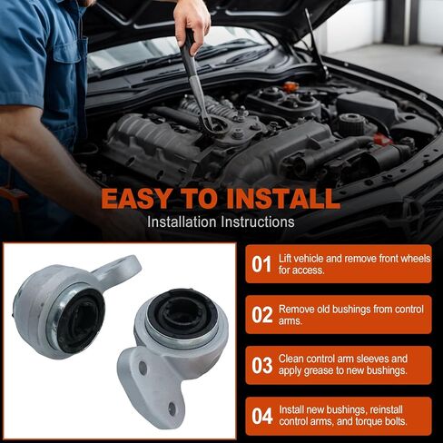 Front Lower Control Arm Rearward Bushing Bracket 2PCS for Volkswagen CC 2009-2017, Passat L4 2.0L 2012-2014, Passat V6 3.6L 2012-2014, Passat 2006-2010, Tiguan 2009-2017 OE 3C0199231D, 3C0199231E in Kuwait