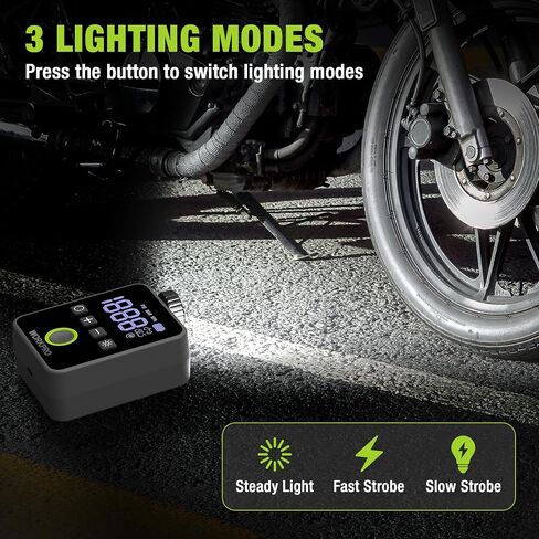 WORKPRO Mini Electric Bike Pump, 140 PSI Portable Bicycle Tire Pump with Gauge, Digital Display, Auto Shut-Off, 3 Modes, LED Light, Fast Inflate Bike Tire Pump for Motorcycle, Bicycle, Balls in Saudi Arabia