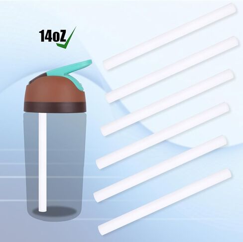 6pcs Drinking Straws for Owala Kids Flip Insulated Water Bottle, Reusable Straw Replacement with Cleaning Brush Tumbler Parts Accessories Compatible with Owala Kids Flip 14oz Cups in Kuwait