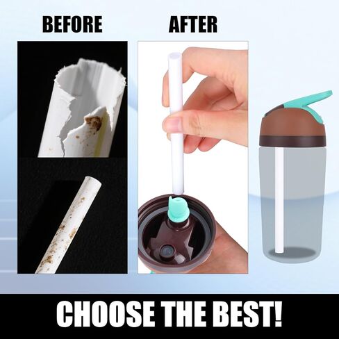 6pcs Drinking Straws for Owala Kids Flip Insulated Water Bottle, Reusable Straw Replacement with Cleaning Brush Tumbler Parts Accessories Compatible with Owala Kids Flip 14oz Cups in Kuwait