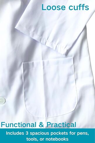 Professional Lab Coat White for Men Women Unisex Medical Labcoat Doctor Nurse Med Laboratory Coat in Saudi Arabia