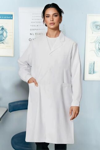 Professional Lab Coat White for Men Women Unisex Medical Labcoat Doctor Nurse Med Laboratory Coat in Saudi Arabia