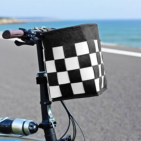 Bike Basket Front for Bike, Woven Felt Bicycle Handlebar Basket for Adults, Detachable Storage Basket for Commuting, Shopping, Picnic, Daily Riding Accessories in Saudi Arabia