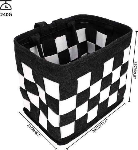 Bike Basket Front for Bike, Woven Felt Bicycle Handlebar Basket for Adults, Detachable Storage Basket for Commuting, Shopping, Picnic, Daily Riding Accessories in Saudi Arabia