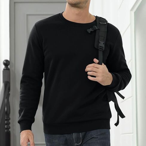 Mens Sherpa Fleece Lined Sweatshirt Winter Long Sleeve Thermal Shirts Thicken Warm Crewneck Pullover Heavy Underwear in Saudi Arabia