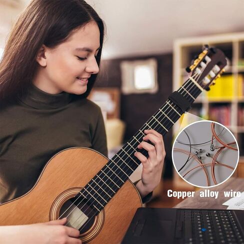 6 Steel Acoustic Guitar Strings Set for Optimal Performance, Labeled for Easy Identification in Saudi Arabia
